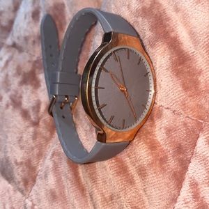 Rose gold watch with gray silicon band!